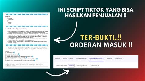 Script Live Streaming Di Tiktok Ini Bisa Langsung Banyak Orderan