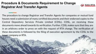 Learn Registrar And Transfer Agents Change Procedure Documents