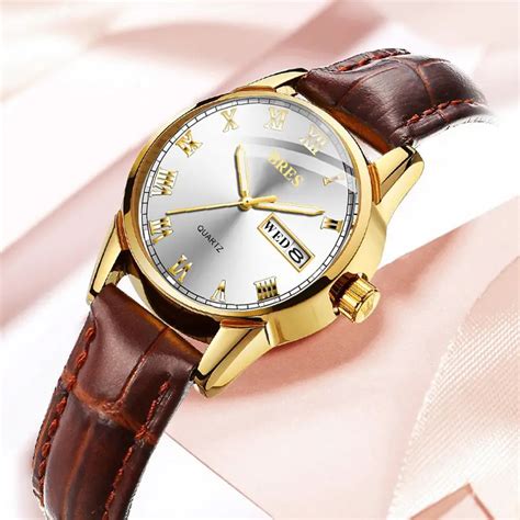 Women Business Dress Watches Ladies Female Brown Leather Temu Australia