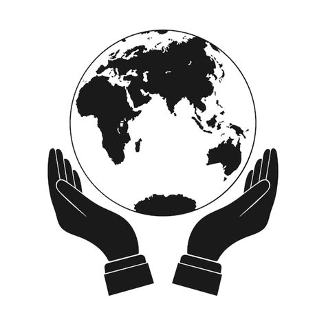 Premium Vector Hands Holding A Globe Simple Design