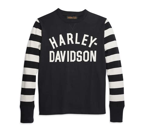 Mens Striped Sleeve Jersey Harley Davidson Usa