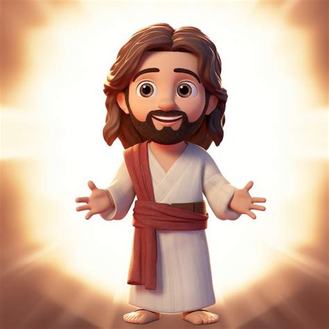 Personaje de dibujos animados de Jesús en 3D Foto Premium