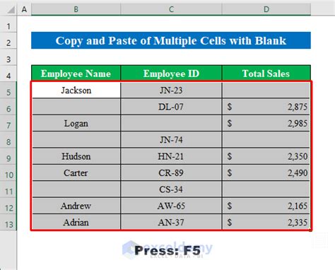 How To Copy And Paste Multiple Cells In Excel Quick Methods