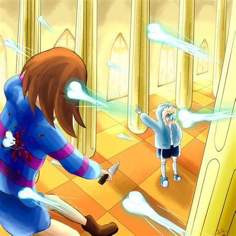 Sans Vs Frisk Genocide By Zielonajula On Deviantart