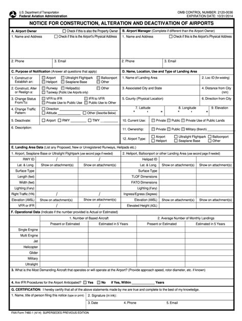 Faa Form Fillable Printable Forms Free Online