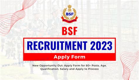 BSF Recruitment 2023 New Opportunity Out Apply Form For 80 Posts Age