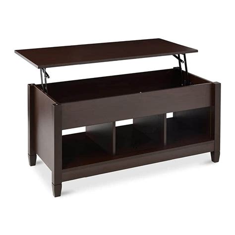 Miscool Beria In Brown Rectangle Mdf Lift Top Coffee Table