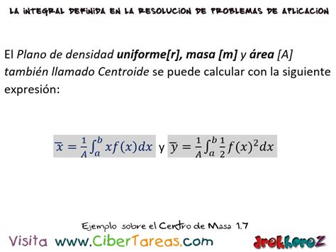 Ejemplos sobre el Centro de Masa Cálculo Integral CiberTareas