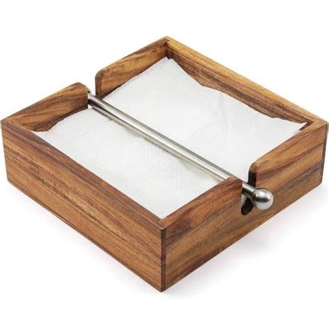 Ironwood Acacia Wood Napkin Holder 6 25 Inches Ares Cuisine Ares