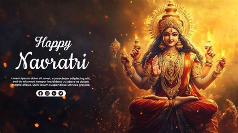 Happy Navratri Festival Celebration Poster Or Banner Design Premium