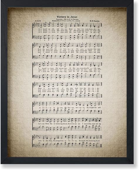 Poster Master Victory In Jesus Poster Hymnal Sheet Print