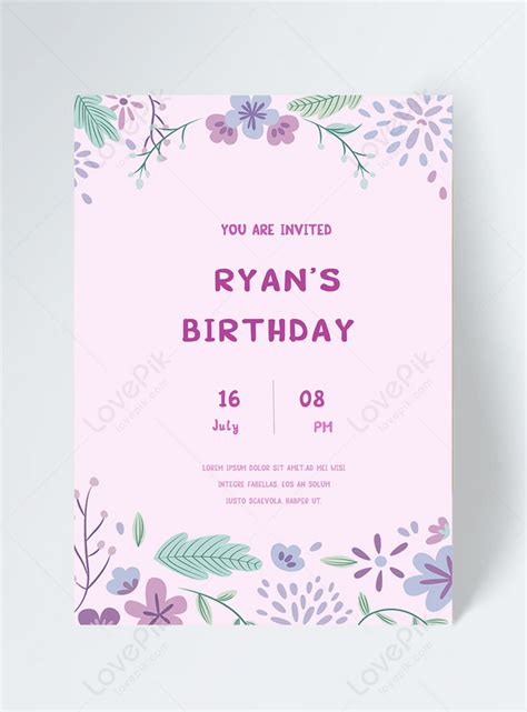 Pink Birthday Invitation Template Image Picture Free Download 465538240