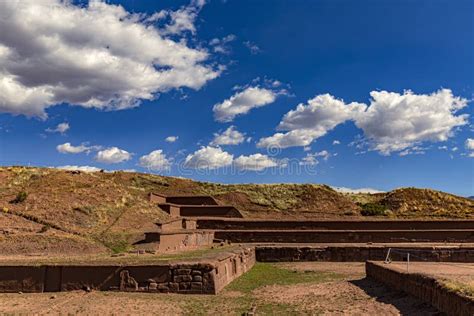 Akapana Pyramid At Tiwanaku Archeological Site Bolivia Stock Photo