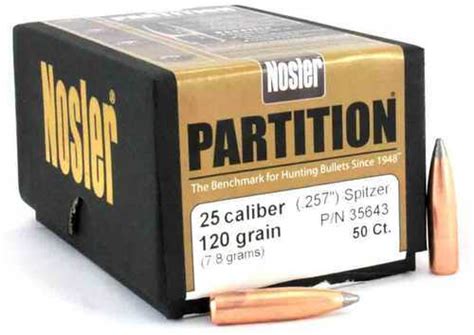 Nosler Caliber Grains Spitzer Partition Bullets Per