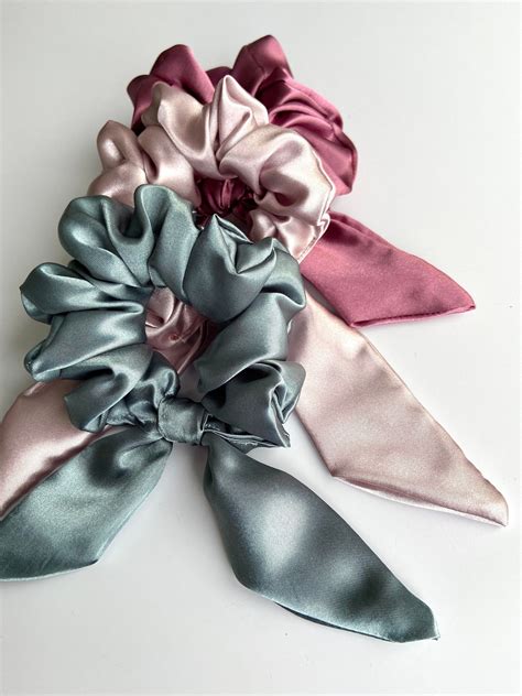 Satin Silky Bow Scrunchie Pack Diy Hair Scrunchies Handmade Hair