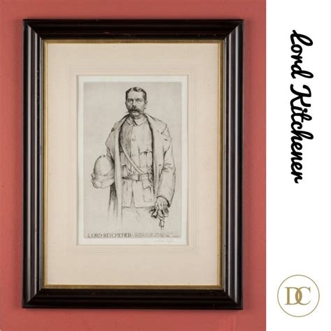 Drypoint Etching Of Lord Kitchener London Published In 1901 By Wr