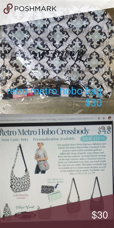 Thirty One Retro Metro Hobo Crossbody Retro Metro Bag Retro Stripes