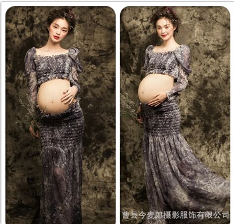 1 Set Elegant Pregnant Dress Maternity Photography Dress Pregnant