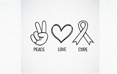 Peace Love Cure Svg Awareness Ribbon Grafica Di Svg Den Creative Fabrica