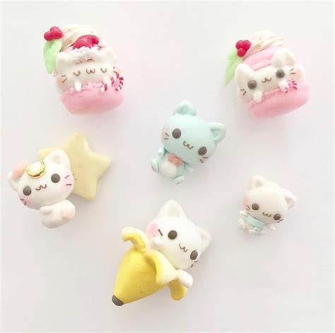 Super Kawaii Polymer Clay Kitty Cat Charms By Flyingmio On Instagram 😍