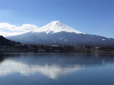 Water Reflection Of Fujisan Highest Mountain In Japan Stock Photo