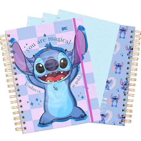 Caderno Smart Universitário Disney Stitch 80 Folhas Tira Põe Stitch