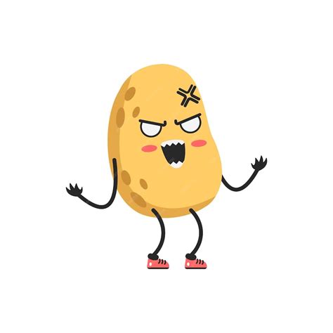 Premium Vector | Angry potato sticker