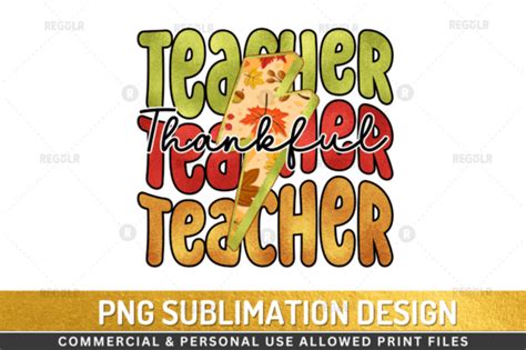 Thankful Teacher Sublimation Design Graphic By Regulrcrative · Creative