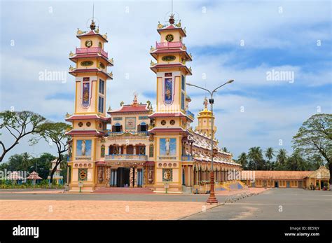 Exterior View Of The Cao Dai Temple Tay Ninh Vietnam Asia Stock