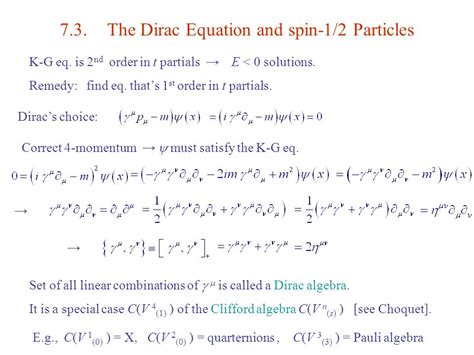 7 Relativity Wave Equations And Field Theories 7 1 The Klein Gordon Equation 7 2 Scalar Field