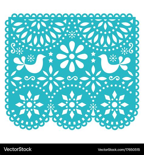 Papel Picado Template Design Mexican Royalty Free Vector