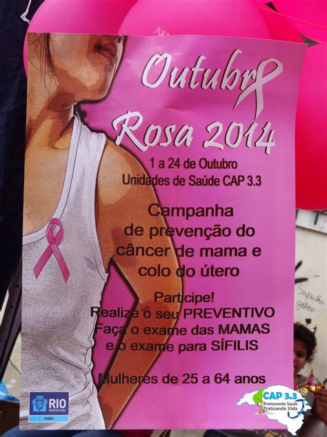 Outubro Rosa Campanha De Preven O Do C Ncer De Mama E Colo Do Tero