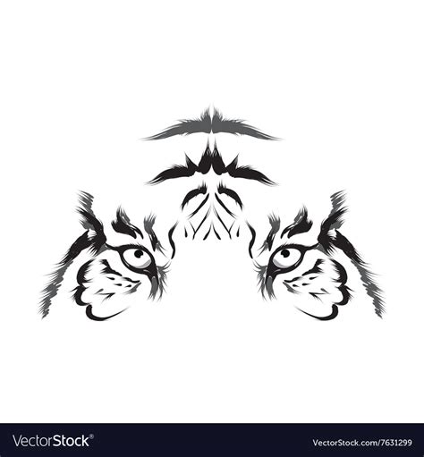 Tiger Head Outline Royalty Free Vector Image VectorStock