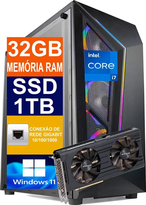 Pc Gamer Cpu Intel Core I7 10700F SSD 1TB M 2 NVMe 32GB Memória Ram