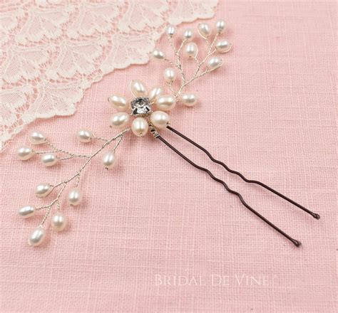 Freshwater Pearl Hair Pin Diamante Hair Accessory Hair Up