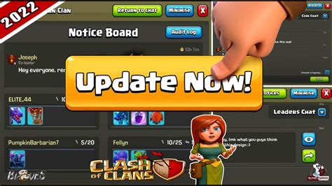 COC New Update Notice Board Clan Chat Update Explained Clash Of