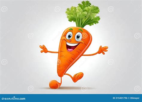 Happy Cartoon Carrot Character Stock Illustration Illustration Of