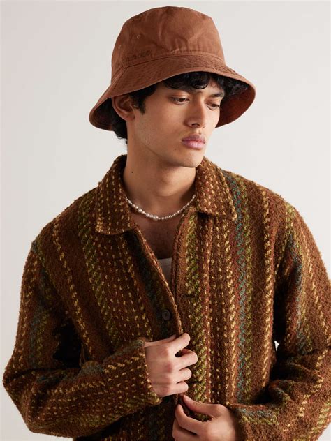 Acne Studios Brimmo Logo Embroidered Cotton Twill Bucket Hat For Men