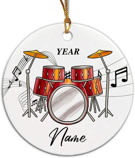 Amazon Drum Christmas Ceramic Ornament Personalized Musical