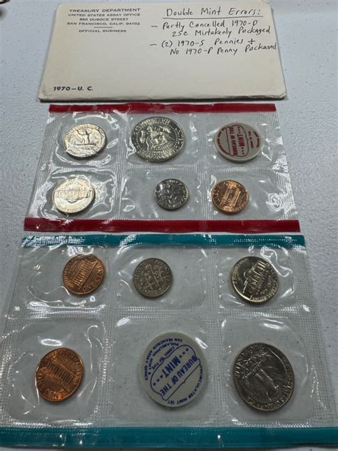 1 1970 US Mint Silver P D Set In OGP DOUBLE MINT ERROR SET RARE