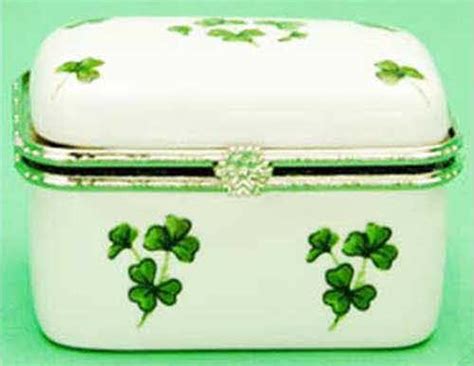 Irish Jewelry Box Shamrock Metal