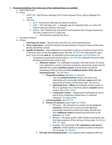 Civil Procedure Personal Jurisdiction Analysis Personal Jurisdiction