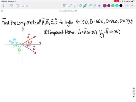 Solvedfind The Components Of The Vectors A⃗ B⃗ C⃗ And D⃗ If Their