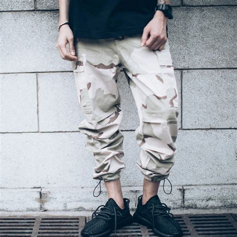 Hip Hop Clothing Overalls Kanye West Fashion Joggers Mens Baggy Camo