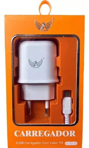 Carregador 2 Portas Usb 5 1a Cabo Micro Usb V8 Altomex MercadoLivre