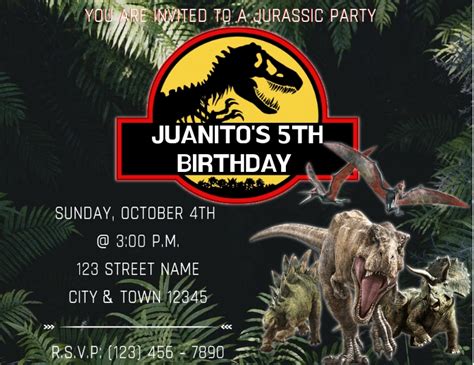 Free Printable Jurassic Park Birthday Invitations Download Free Printable Jurassic Park