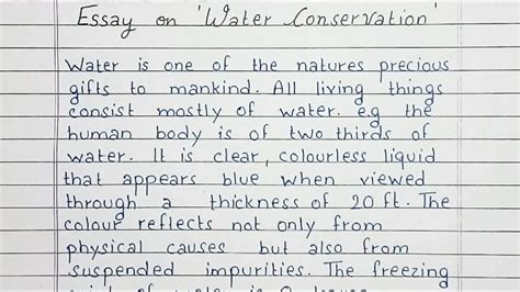 Write An Essay On Water Conservation Essay Writing English YouTube