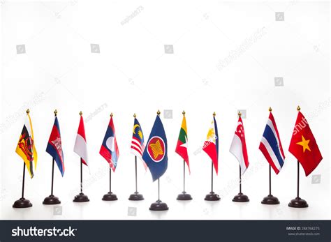 Aec Ten Countries Flags Asean Region Stock Photo 288768275 | Shutterstock