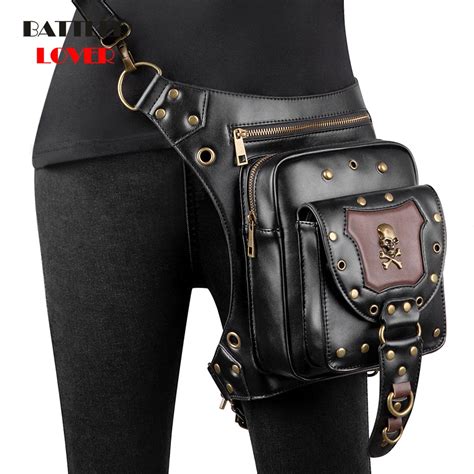 Vintage Gothic Steampunk Fanny Waist Bag Gothic Retro Motorcycle