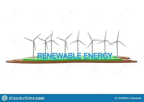 Turbina Del Eco Energ A Renovable Aislada En El Fondo Blanco Ilustraci